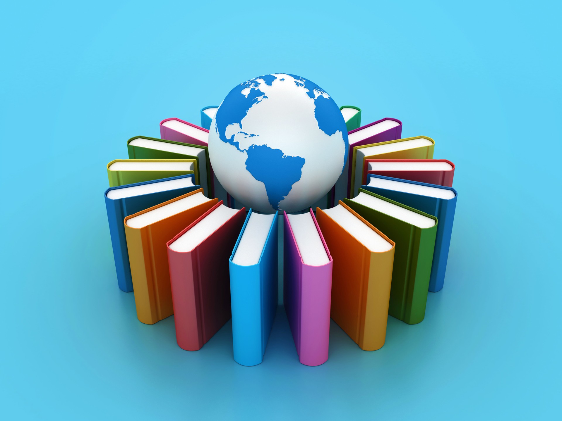 Globe World Map with Books